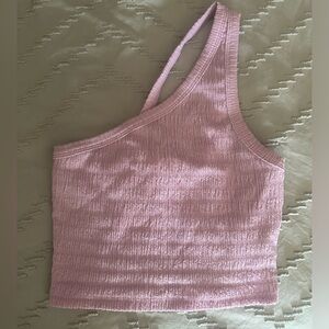American Eagle one shoulder lavender crop top